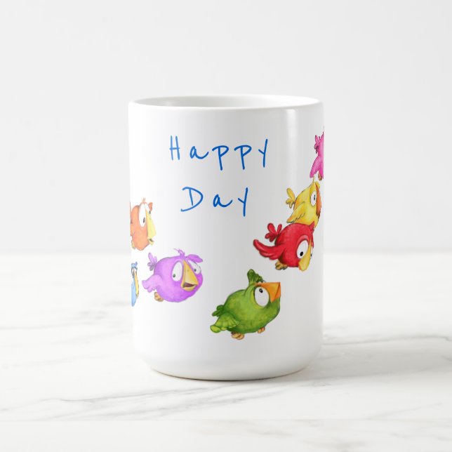 Oiseaux volants colorés Mug de café (Centre)