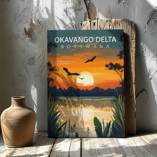 Okavango Delta Botswana Impression sur toile Art a (Okavango Delta Botswana Canvas Print African Art by TinkPrints.)