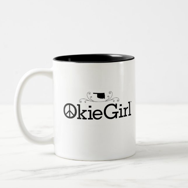 Okie Girl Oklahoma Mug à café à deux tons (Gauche)