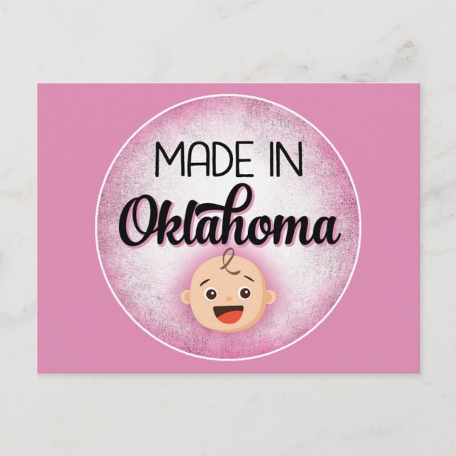 Oklahoma Baby Funny Pink New Girl Carte postale (Devant)