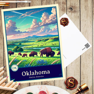 Oklahoma   Carte postale ombragée style Anime