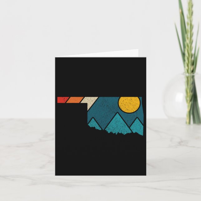 Oklahoma Carte Vintage de l'état Monts Randonnée P (Devant)