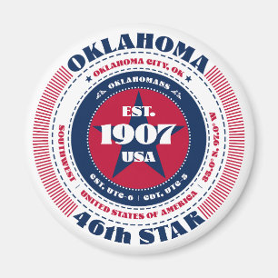 Oklahoma Circle Typographie Souvenir Magnet