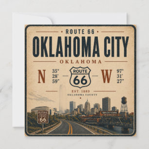 Oklahoma City Route 66 Coordonnées Invitation