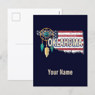 Oklahoma États-Unis Carte Retro Vintage USA