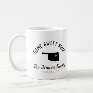Oklahoma Home Sweet Home Famille Monogramme Mug