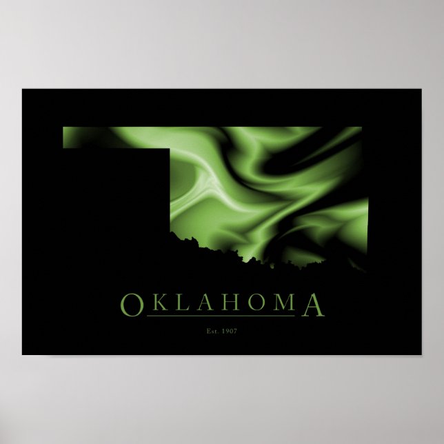 Oklahoma State Map Image Poster (Devant)