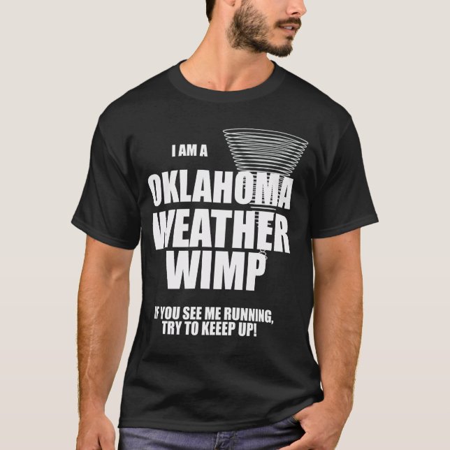 Oklahoma Tornado Météo Wimp T-shirt noir (Devant)