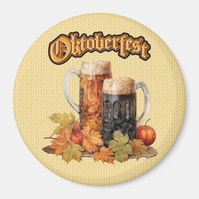 Oktoberfest Beer Mugs Magnet (Devant)