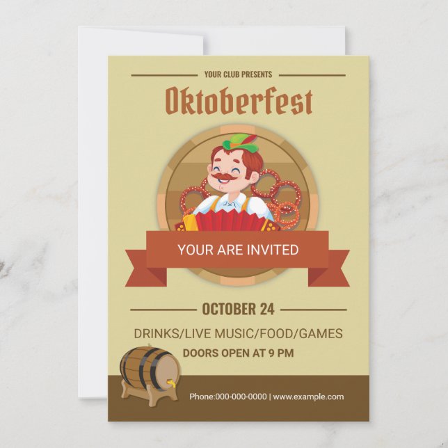 Oktoberfest Party Invitation Flyer Modèle (Devant)