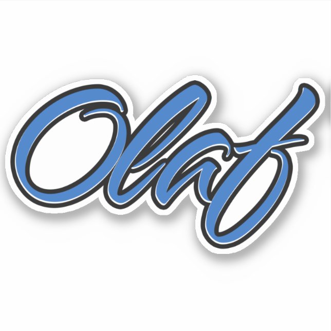 Olaf Nom bleu Autocollant Sticker Stickerset (Devant)