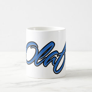 Olaf prénom Blue Tasse Tasse Café