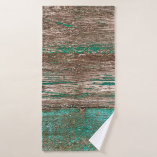 Old brown-blue wooden background with peeling pain
