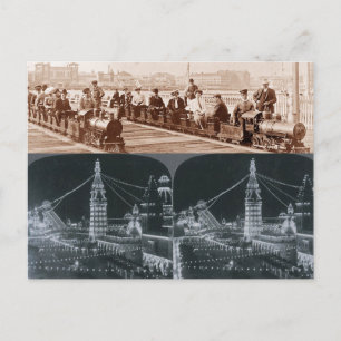 Old Coney Island Trains, Luna Park Carte Postale