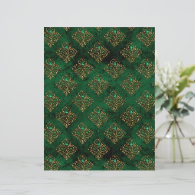 Old Gold Emerald Français scrapbook Papier (Debout devant)