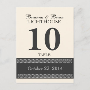 OLD LACE GRAY Mariage Numéro de table Carte Récept