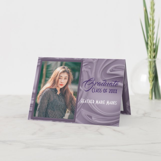 Old Lavender Graduation Photo Party Invitation (Devant)