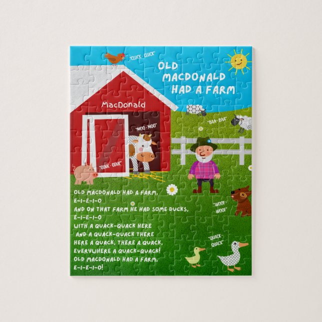 Old MacDonald Nursery Rhyme Puzzle (Vertical)