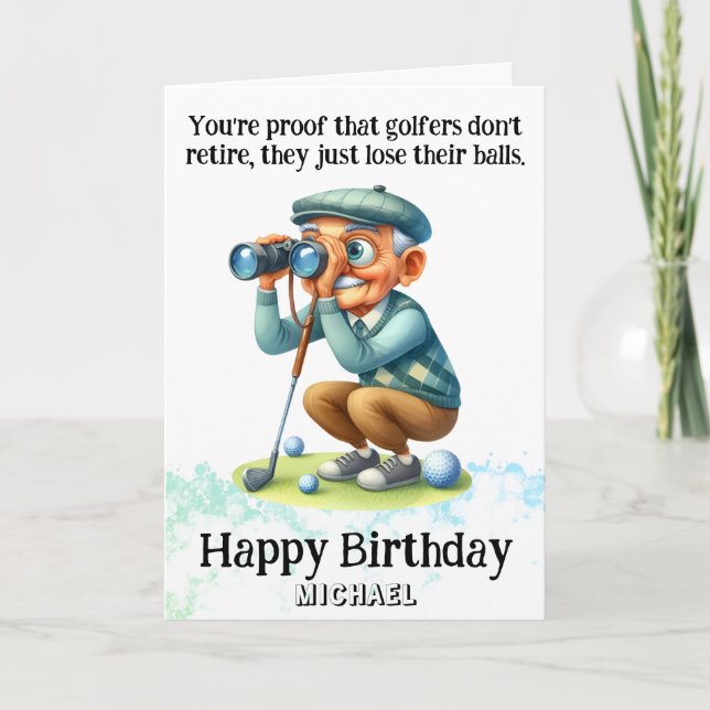 *~* Old Man AP94 Hilarious Golf Carte Anniversaire (Devant)