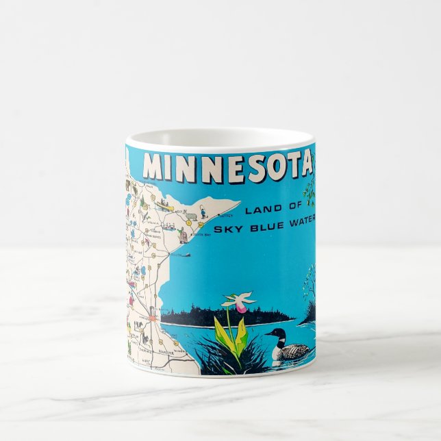 Old Minnesota Map Postcard Mug (Centre)