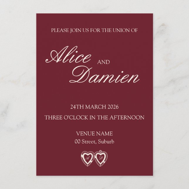 Old Money Elegant Wedding Invitation (Devant)