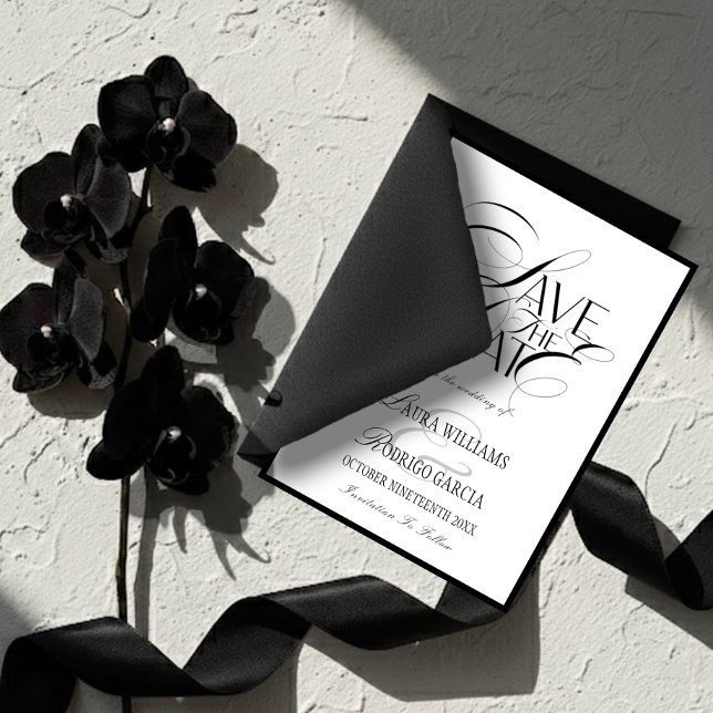 Old Money Photo Flat Save The Date Card (Créateur téléchargé)