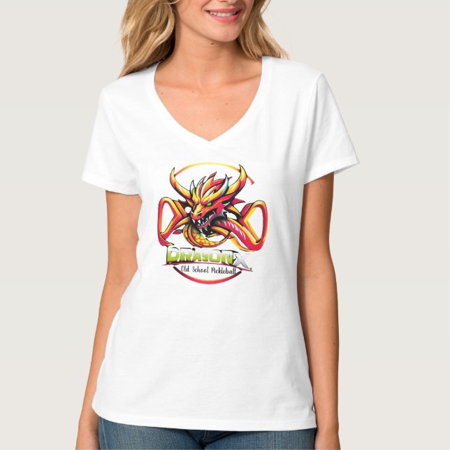 Old School Pickleball red Dragon X women T-Shirt (Devant)
