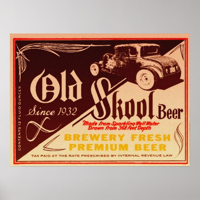 old skool beer poster (Devant)
