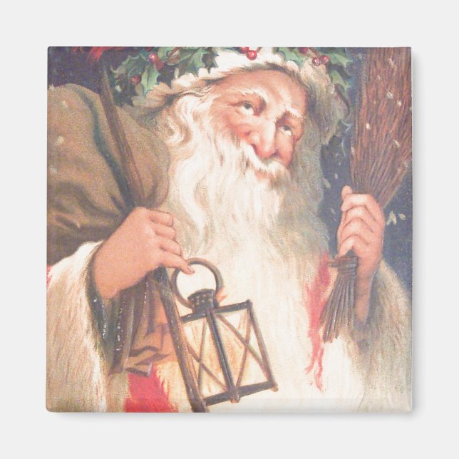 Old St. Nicholas with Lantern Vintage Magnet (Devant)