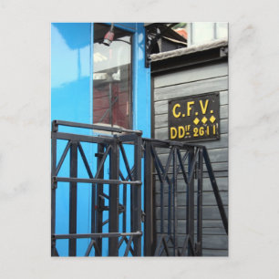 Old Steam Train Le Mastrou Blue Wagon Carte postal