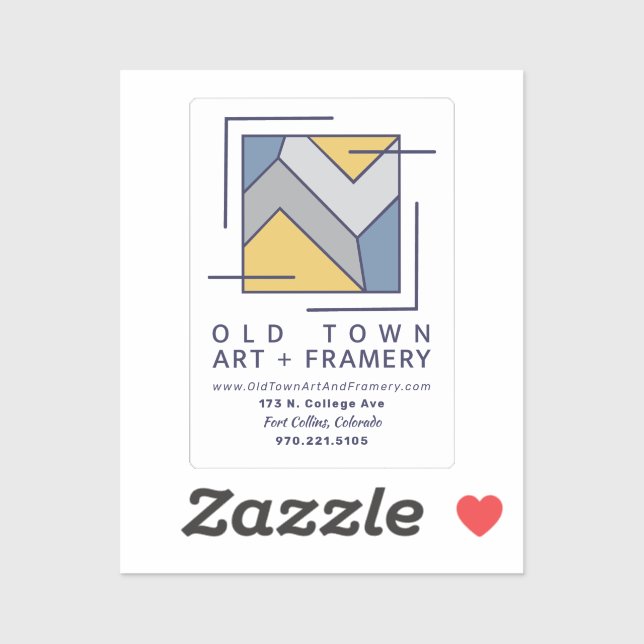 Old Town Art And Framery Business Sticker (Feuille)