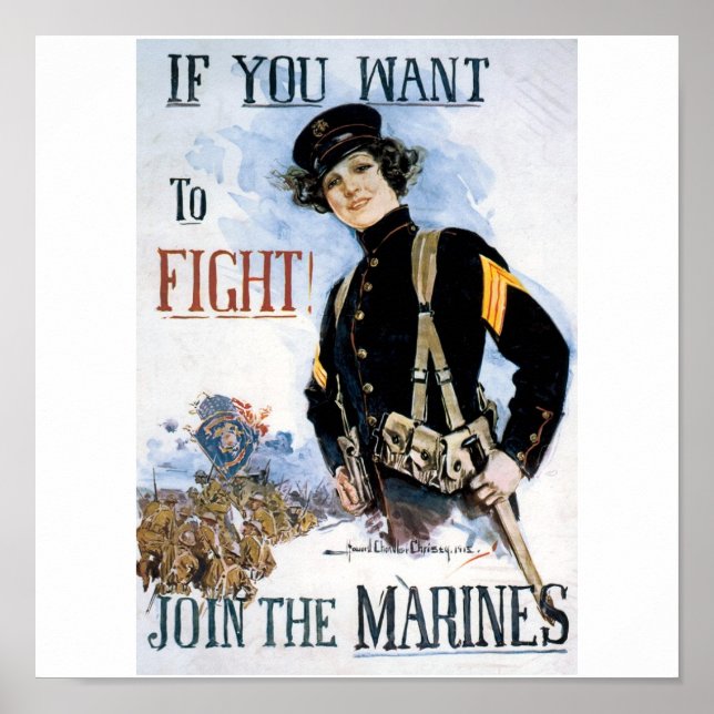 Old U.S. Marines Poster circa 1915 (Devant)