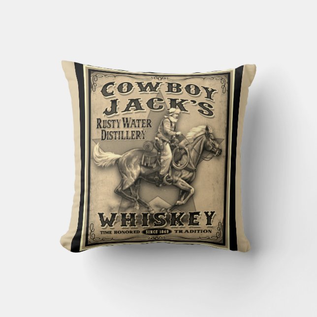 Old West Cowboy Coussin Whiskey (Recto)
