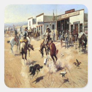 Old West Quite Day en ville Stickers