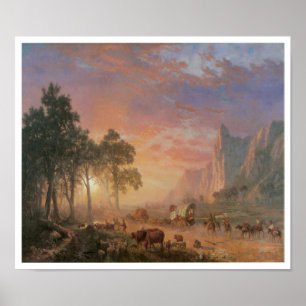 Old West Scene Cattle Drive Vintage Art Poster