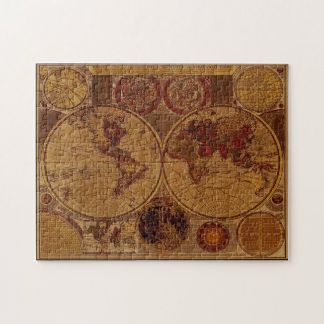 Old World Map Vintage Art Puzzle (Horizontal)
