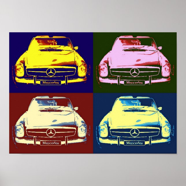 Oldtimer mercedes Collage Poster by N.P. (Devant)