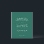 Olga Emerald Green Faire-part de mariage moderne<br><div class="desc">Invitations de mariage modernes avec un design propre et simple avec des polices audacieuses.</div>