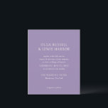 Olga Purple Faire-part de mariage moderne<br><div class="desc">Invitations de mariage modernes avec un design propre et simple avec des polices audacieuses.</div>
