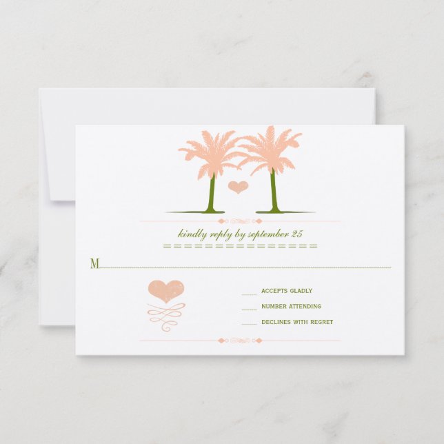 Olive and Peach Beach Typographie Invitation (Devant)