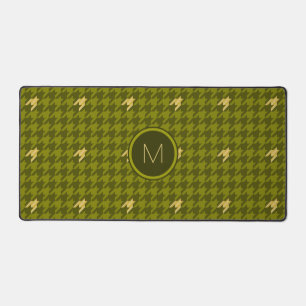 Olive avec accents or Houndstooth