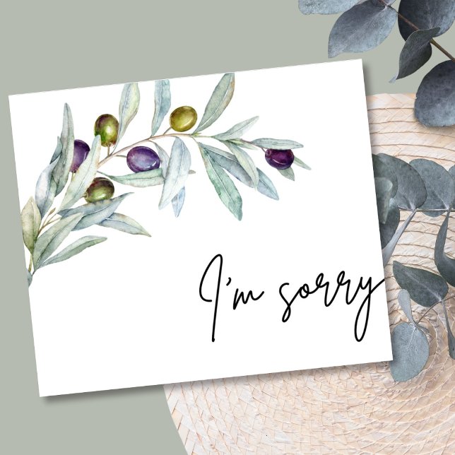 Olive Branch Je suis désolé Carte d'excuses (Olive Branch I'm Sorry Apology Card)