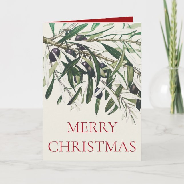"OLIVE BRANCH" VINTAGE CHRISTMAS GREETING CARTE (Devant)