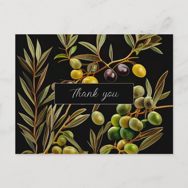 Olive Branches de Gratitude : Merci Cartes (Devant)