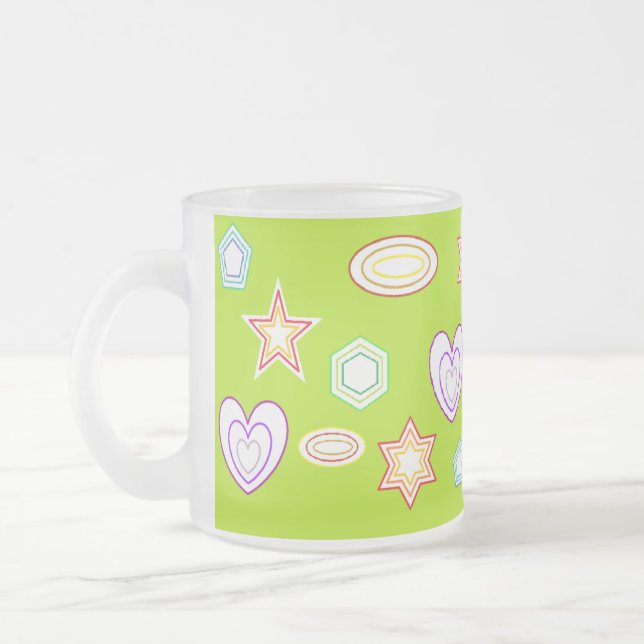 Olive colour Shapes mug (Gauche)