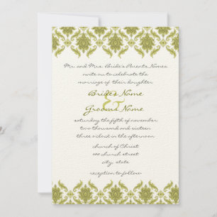 Olive Damas Faire-part de mariage Monogramme