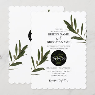Olive Feuille Verdure Mariage Invitations