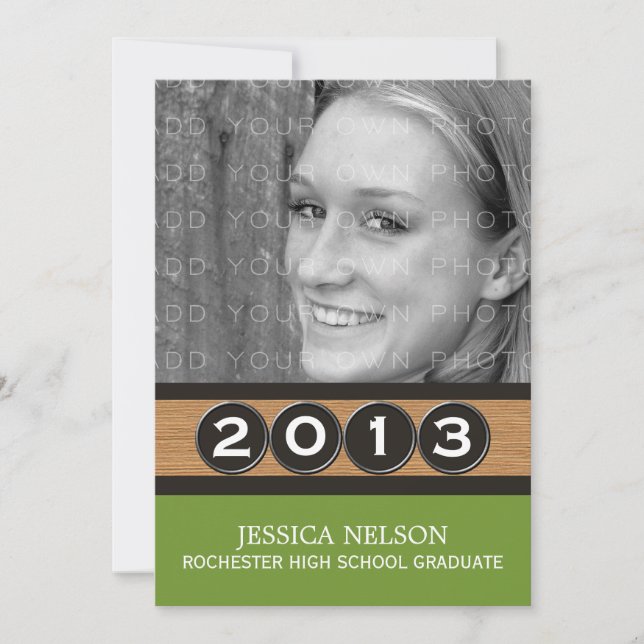 Olive Green Classy Keys Graduation Invitation (Devant)