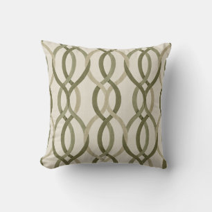 Olive Green Coussin à Anneaux Entrelacés