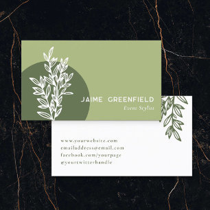 Olive Green Green Line Carte de visite d'art